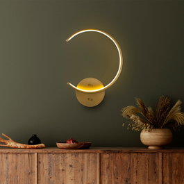 Opviq Moon - 13329 Lámpara de pared con acabado dorado y LED integrado